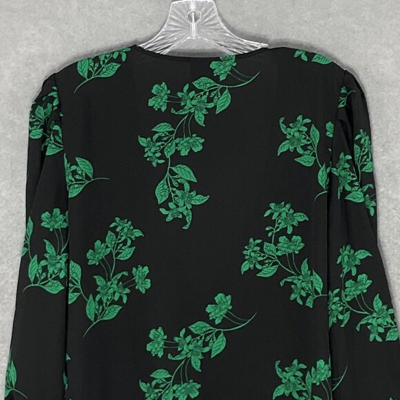 Worthington Top Womens Petite Large Dark Floral Wrap V-Neck Elegant Office‎ - Picture 8 of 14